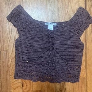 Purple crochet crop top